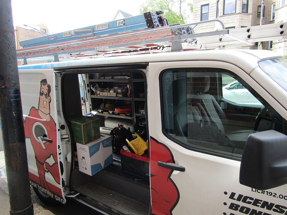 Quick Key company van on a chicago-area service call. Quick Key company van on a chicago-area service call.