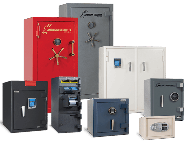 Eight safes ranging in size from small jewelry safe to very large gun safe. Eight safes ranging in size from small jewelry safe to very large gun safe.